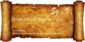 Szaniszló Ipoly névjegykártya